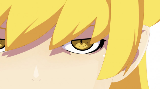 Обои картинки фото аниме, bakemonogatari, фон, девушка, взгляд