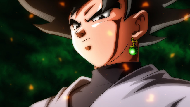 Обои картинки фото аниме, dragon ball, парень, фон, взгляд