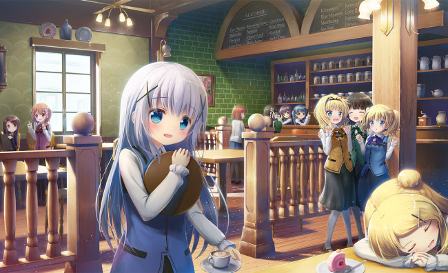 Обои картинки фото аниме, unknown,  другое, фон, взгляд, девушка