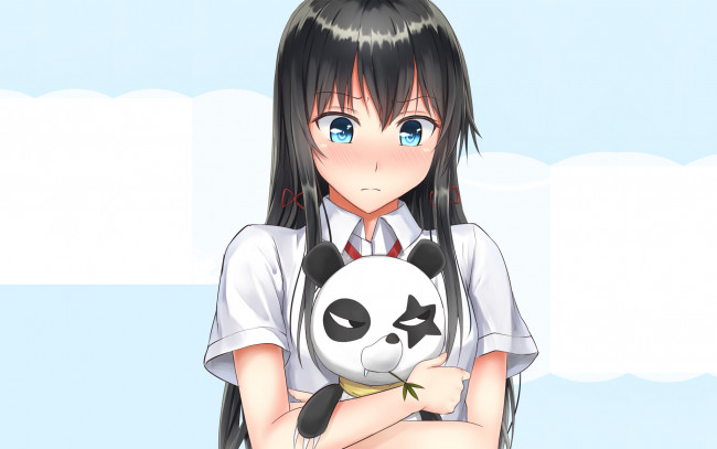 Обои картинки фото my teen romantic comedy snafu, аниме, oregairu, девушка, взгляд, фон