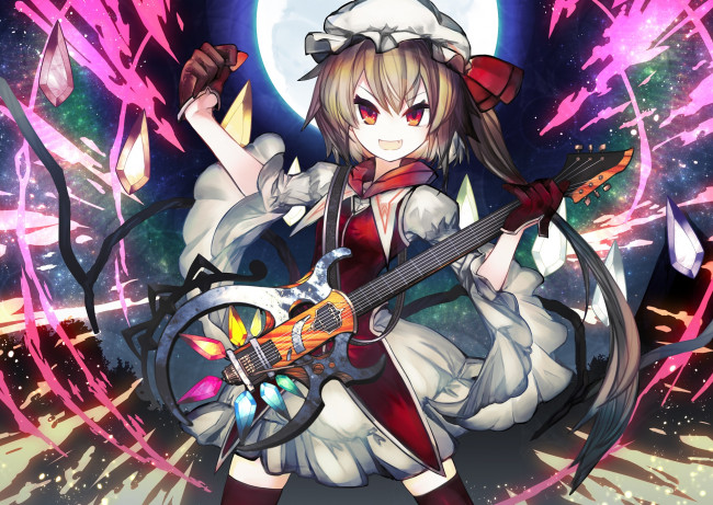 Обои картинки фото аниме, touhou, фон, взгляд, девушка