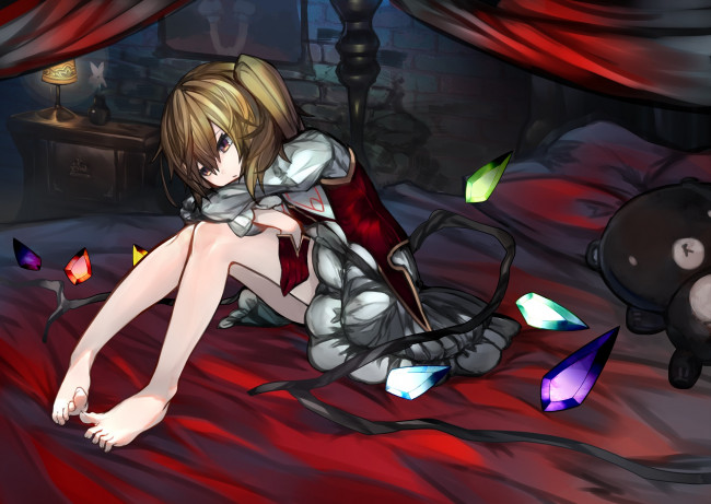 Обои картинки фото аниме, touhou, фон, взгляд, девушка