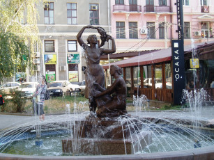 обоя города, - фонтаны, фонтан, город