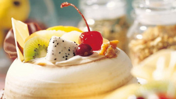 обоя еда, торты, торт, вишня