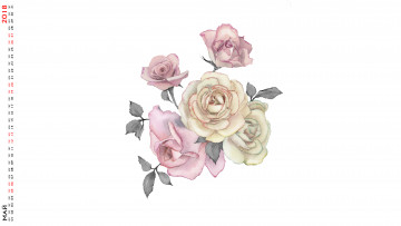 Картинка календари рисованные +векторная+графика цветы