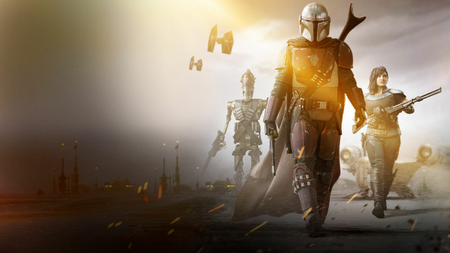 Обои картинки фото кино фильмы, the mandalorian, the, mandalorian, мандалорец