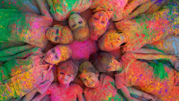 Картинка разное люди дети краска