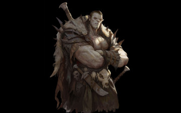 Картинка фэнтези существа орк оружие черепа