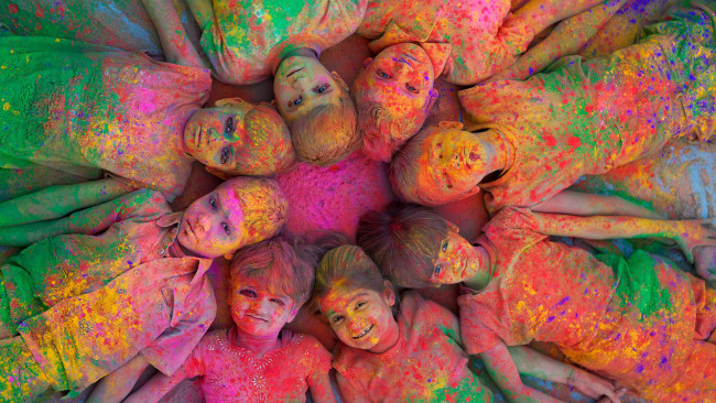 Обои картинки фото разное, люди, дети, краска