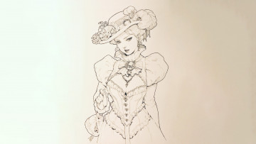 Картинка рисованное люди девушка в шляпе