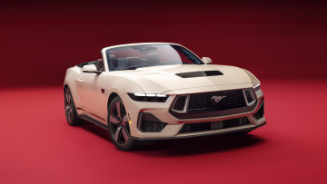 обоя 2025 ford mustang 60th anniversary package, автомобили, mustang, комплект, 60лет, ford, 2025, года, выпуска, фoрд, мустанг, белый, юбилейный