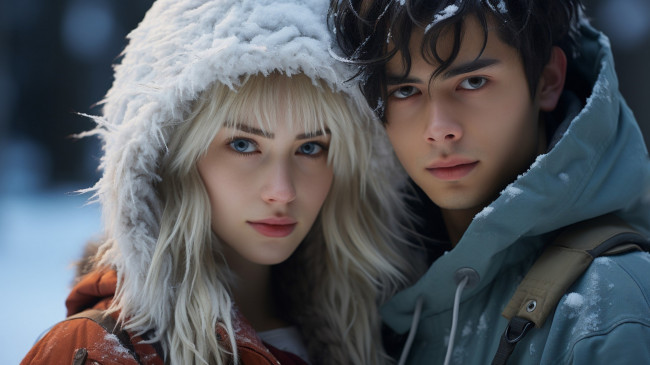 Обои картинки фото разное, мужчина женщина, блондинка, брюнет