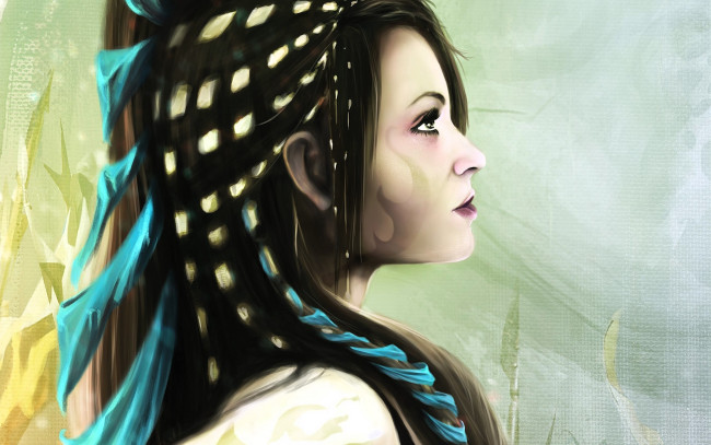 Обои картинки фото рисованное, люди, девушка, лицо