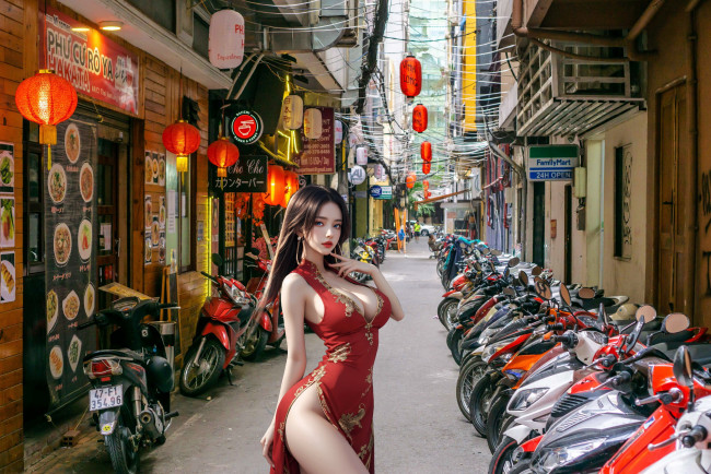 Обои картинки фото комп,  дизайн, разное, компьютерный дизайн, азиатка