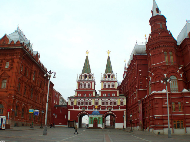 Обои картинки фото москва, воскресенские, врата, города, россия