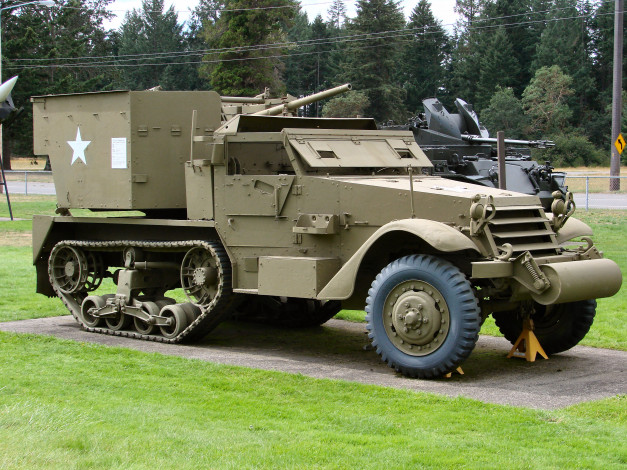 Обои картинки фото техника, военная, aa, m15a1, half-track