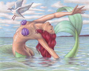 Картинка рисованные другое ариэль русалочка фан-арт