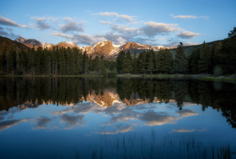 Картинка sprague lake rocky mountain national park colorado природа реки озера озеро горы отражение лес пейзаж