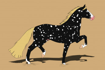Картинка рисованные животные лошади лошадь