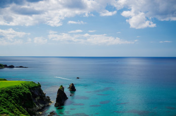 Картинка природа моря океаны побережье скалы облака