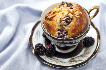 Картинка еда пирожные кексы печенье чашка кекс ежевика