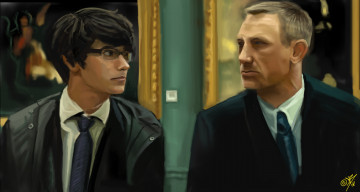 Картинка рисованные люди джеймс бонд skyfall q фан-арт