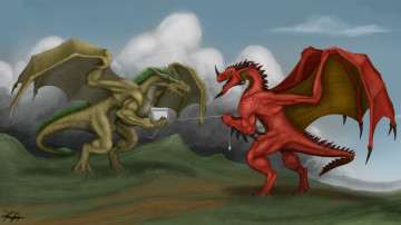 Картинка рисованные животные сказочные мифические драконы