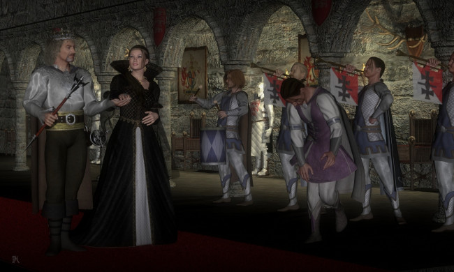 Обои картинки фото 3д, графика, people, люди, музыканты, король