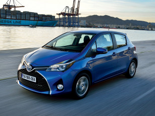 Картинка автомобили toyota синий 2014г hybrid yaris