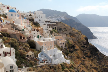 Картинка города санторини+ греция пейзаж