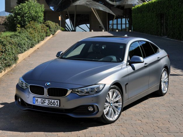 Обои картинки фото автомобили, bmw, individual, coupе, gran, 435i, синий, 2014, f36
