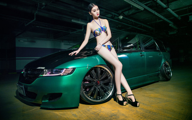 Обои картинки фото автомобили, авто с девушками, автомобиль, девушка, азиатка