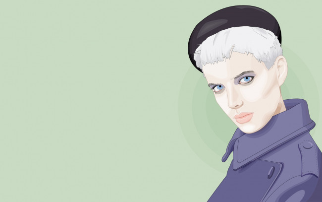 Обои картинки фото рисованные, люди, фон, взгляд, девушка, блондинка