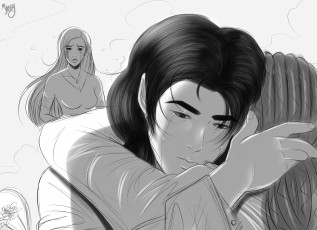 Картинка разное арты фон парень взгляд девушка