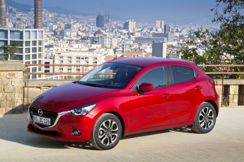 обоя 2014 mazda 2, автомобили, mazda, красный, металлик