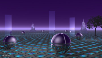 Картинка 3д+графика другое+ other шары дерево