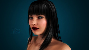 Картинка 3д+графика портрет+ portraits фон взгляд девушка