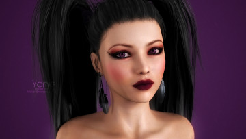 Картинка 3д+графика портрет+ portraits фон взгляд девушка