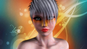 Картинка 3д+графика портрет+ portraits фон взгляд девушка