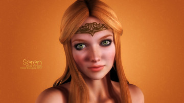 Картинка 3д+графика портрет+ portraits фон взгляд девушка