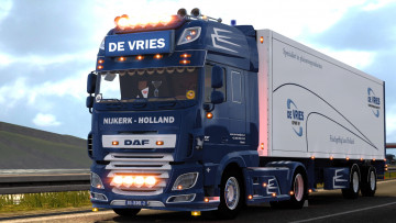 Картинка автомобили 3д тягач тяжелый седельный грузовик