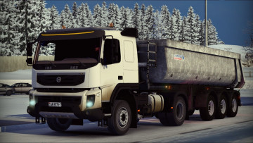 Картинка автомобили 3д тяжелый тягач седельный грузовик