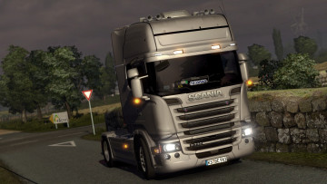 Картинка scania+r730+all+in+white автомобили 3д грузовик тяжелый тягач седельный