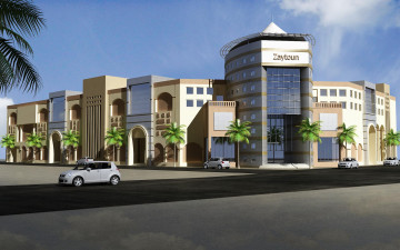 Картинка 3д+графика архитектура+ architecture дом автомобили улица