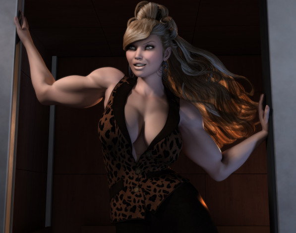 Обои картинки фото 3д графика, люди , people, девушка, взгляд, фон, улыбка