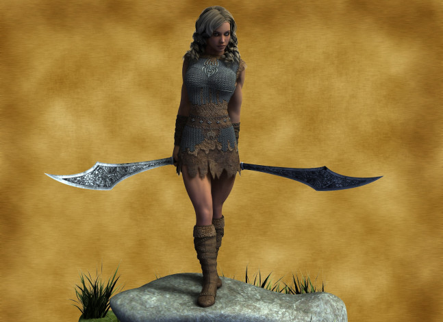 Обои картинки фото 3д графика, амазонки , amazon, оружие, фон, взгляд, девушка