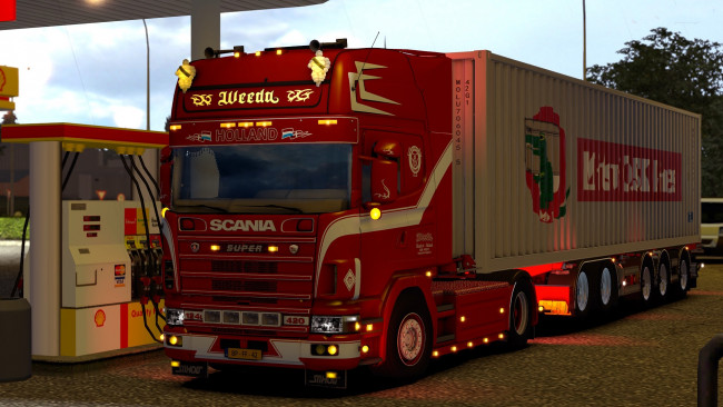 Обои картинки фото scania l124 420 weeda, автомобили, 3д, седельный, тягач, грузовик, тяжелый