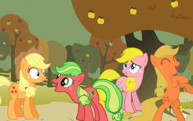 Обои картинки фото мультфильмы, my little pony, фон, пони