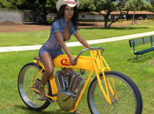 Картинка 3д+графика люди-авто мото+ people-+car+ +moto девушка фон взгляд