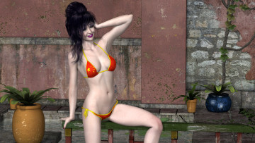 обоя 3д графика, люди , people, девушка, взгляд, фон